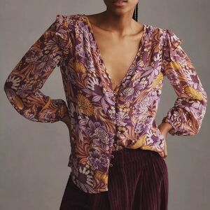 Banjanan Elise Purple Floral Top